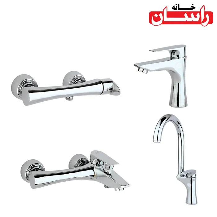 set-atischrome-rassan ست شیرالات راسان مدل آتیس کروم