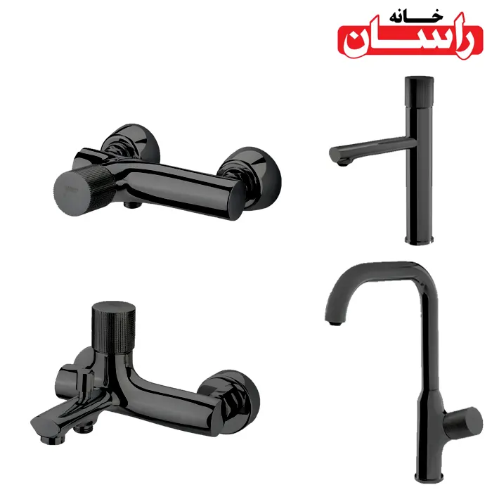 set-ronataplusblack-rassan ست شیرالات راسان مدل رناتا پلاس مشکی