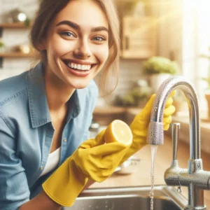 روش جرم گیری شیرآلات با استفاده از لیمو برای تمیز کردن شیر ظرفشویی